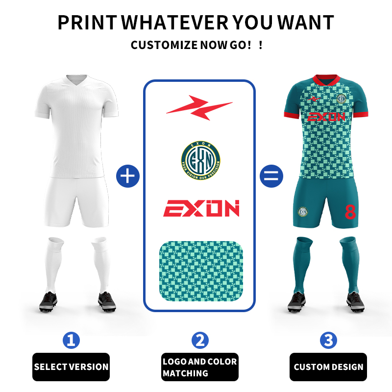 Geometric Emerald Mosaic Soccer Shirt with Crimson Accents